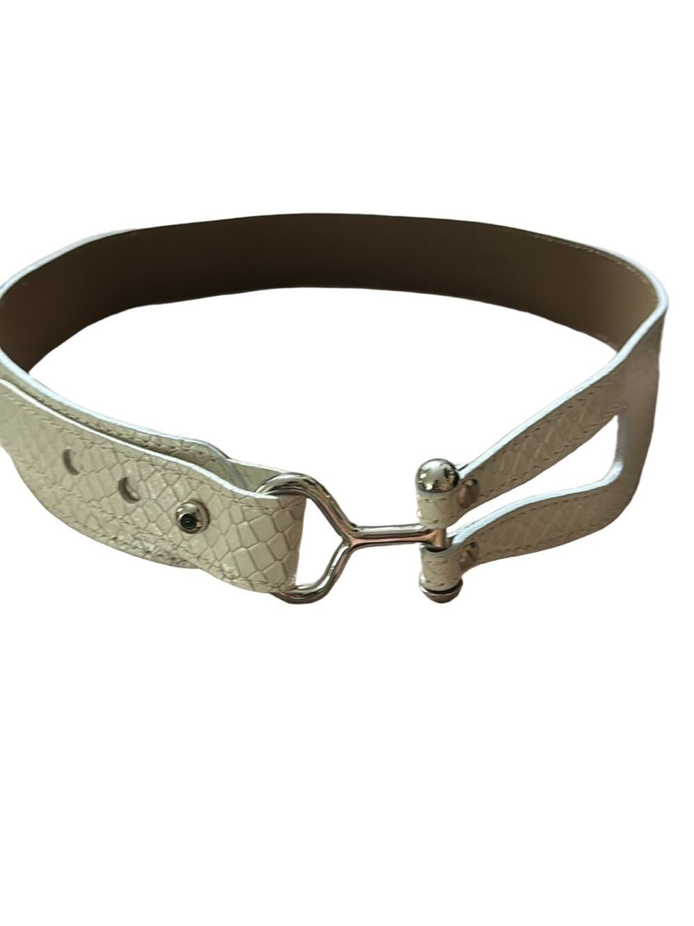 Elegant Silver and Cream Women's Belt